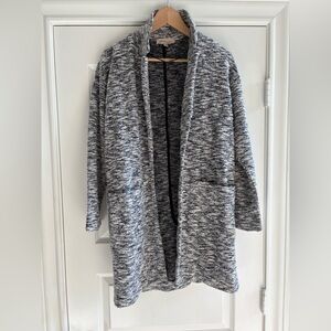 Philosophy Navy and White Open-Front Cardigan XS